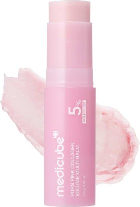 Picture of medicube PDRN Pink Collagen Volume Multi Balm Stick - Face & Body Balm | Volufiline, PDRN, NAD, Collagen - Under-Eyes, Neck, Forehead, Smile Lines, Lips, Plumping & Radiance for Line Care, K-Beauty