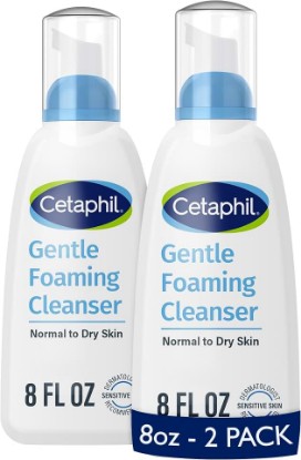 Picture of Cetaphil Oil Free Gentle Foaming Facial Cleanser, Sensitive Skin, 8oz, 2ct | Gentle Cleanser, Dry To Normal Skin, Fragrance Free, Hypoallergenic, Dermatologist Recommended, Glycerin, Vitamins B5 & E