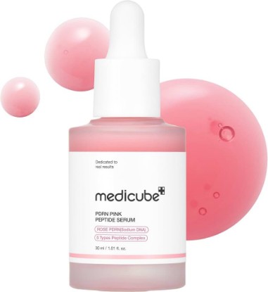 Picture of medicube PDRN Pink Peptide Serum with Rose PDRN | Vegan Pink Glow Serum - Peptides & Niacinamide for Hydration & Firm-Looking Skin, Skin Clarity, Korean Skincare, 1.01 fl. Oz