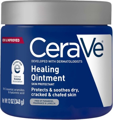 Picture of CeraVe Healing Ointment, Hyaluronic Acid Skin Protectant for Dry Skin, 12oz | Skin Care, Body Care, Barrier Cream, Skin Barrier Repair, Ceramides, Petrolatum, Lanolin Free, For Cracked, Chafed Skin