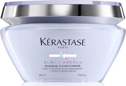 Picture of Kerastase Blond Absolu Cicaextreme Conditioning Hair Mask For Weak & Sensitized Hair Post-Bleaching - Repairs and Nourishes Damaged and Split Ends With Hyaluronic Acid & Edelweiss Flower, 6.8 Fl Oz