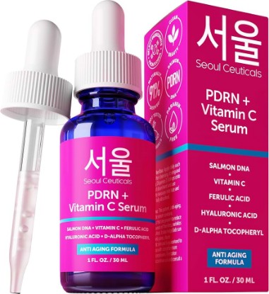 Picture of SeoulCeuticals PDRN Serum Salmon DNA Vitamin C Face Serum Korean Skin Care | C E Ferulic, Hyaluronic Acid, Vitamin E, Anti Aging Anti Wrinkle Skincare, Plumping Brightening Firming Microneedling Serum