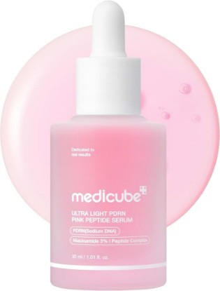 Picture of medicube PDRN Pink Peptide Serum with Salmon DNA, 1.01 fl. Oz | Ultra Light Hydrating Serum with Hyaluronic Acid - Fast-Absorbing Glow Care for Skin Clarity, Korean Skincare, 1.01 fl. Oz