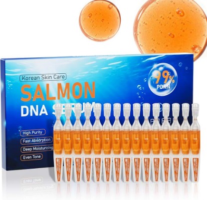 Picture of Salmon DNA Serum,99% PDRN Serum For Face Anti Aging One Day With Recombinant Collagen,Glutathione,Hyaluronic Acid,Korean Skin Care For Deep Hydration,Firming & Uneven Skin Tone,0.07 Fl.Oz x 15e