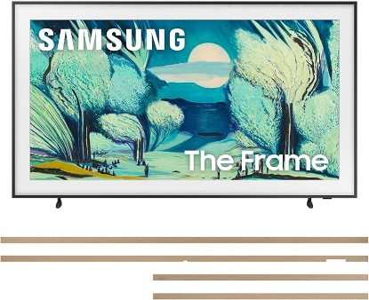 Picture of Samsung QN65LS03FAFXZA 65 Inch The Frame QLED 4K Art Mode Vision AI Smart TV with a VG-SCFF65TKBZA Customizable Bezel - Modern Teak (2025)