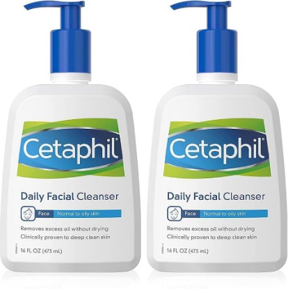 Picture of Cetaphil Daily Facial Cleanser, Oily & Combination Skin, 16oz, 2ct | Foaming Face Wash, Combination To Oily Sensitive Skin, Non-Stripping, Dermatologist Recommended, Bulk Value 2-Pack, Daily Use