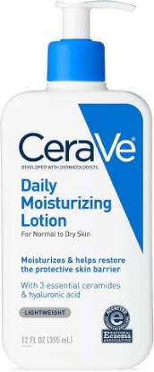 Picture of CeraVe Daily Moisturizing Lotion, Face and Body Lotion, Skin care, 12oz | Hyaluronic Acid, Lotion For Dry Skin, Skin Barrier Repair, Ceramide Moisturizer, For Men and Women, Fragrance Free, Oil-Free Cradle to Cradle Certified