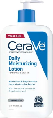 Picture of CeraVe Daily Moisturizing Lotion, Face and Body Lotion, Skin care, 19oz | Hyaluronic Acid, Lotion For Dry Skin, Skin Barrier Repair, Ceramide Moisturizer, For Men and Women, Fragrance Free, Oil-Free Cradle to Cradle Certified [Amazon-developed Certification] Compact by Design