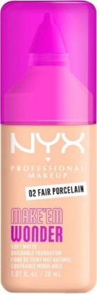 Picture of NYX PROFESSIONAL MAKEUP Make 'Em Wonder Liquid Foundation, 24HR Foundation Makeup With A Soft Matte Finish, Buildable Full Coverage - 02 Fair Porcelain
