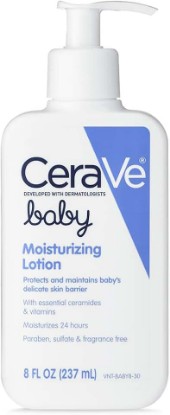 Picture of CeraVe Baby Lotion | Gentle Baby Skin Care with Hyaluronic Acid | Paraben and Fragrance Free | 8 Ounce