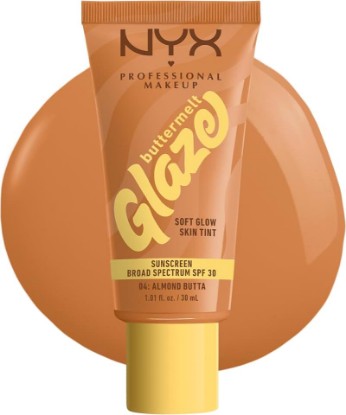 Picture of NYX PROFESSIONAL MAKEUP Buttermelt Glaze Soft Glow Skin Tint + SPF 30, Up To 12HR Wear, 04 Almond Butta