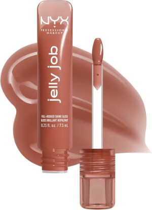 Picture of NYX PROFESSIONAL MAKEUP Jelly Job Lip Gloss, Lip Tint Gloss with Full-Bodied, Smoothing, and Hyper-Glossy Shine - Toast N' Jelly (Pale Nude)