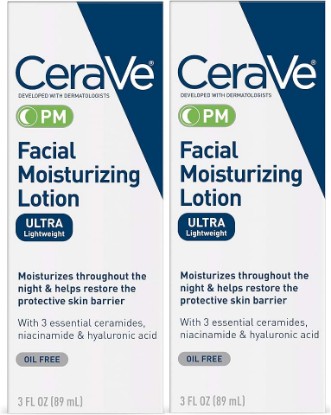 Picture of CeraVe Facial Moisturizing Lotion PM | 3 Ounce (Pack of 2) | Ultra Lightweight, Night Face Moisturizer | Fragrance Free