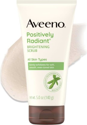 Picture of Aveeno Positively Radiant Skin Brightening Daily Face Wash Scrub, 5 oz | Daily Face Scrub, Gentle with Moisture-Rich Soy Extract, Helps Improve Skin Tone & Texture, Oil & Soap-Free, Hypoallergenic GreenCircle Sustainable Energy Practices