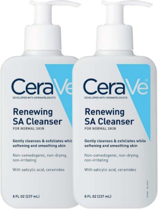 Picture of CeraVe Salicylic Acid Cleanser | 8 Ounce, Pack of 2 | Renewing Exfoliating Face Wash with Vitamin D for Rough and Bumpy Skin | Fragrance Free