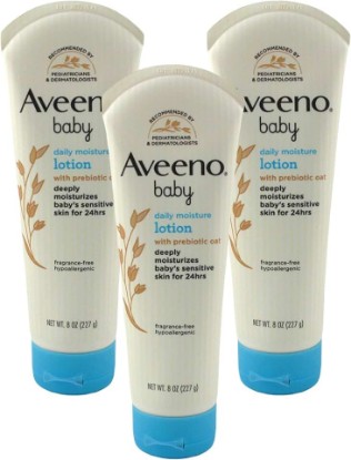 Picture of Aveeno Baby Fragrance Free Daily Moisture Lotion 8 oz (Pack of 3)