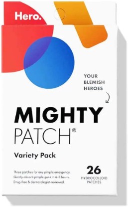 Picture of Mighty Patch Hero Cosmetics Variety Pack of Acne Pimple Patches, 26 Ct | Includes Original, Invisible+, XL Surface Patches; Hydrocolloid Patches; For Covering Zits and Blemishes; Korean Skin Care