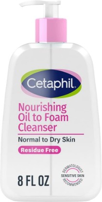 Picture of Cetaphil Nourishing Oil to Foam Facial Cleanser, Dry Skin, 8oz | Gentle Hydrating Face Wash, Dry And Sensitive Skin, 24-Hour Moisture, Oil-To-Foam Formula, Dermatologist Recommended