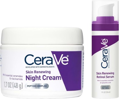 Picture of CeraVe Skin Renewing Night Cream, 1.7 Ounce+ CeraVe Anti Aging Retinol Serum, 1 Oz