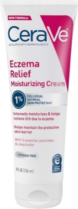 Picture of CeraVe Eczema Relief Moisturizing Cream, Shea Butter Dry Skin Lotion, 8oz | Steroid-Free Skin Care Formula with Colloidal Oatmeal and Vitamin E Provides Soothing Eczema Treatment For Itchy Skin
