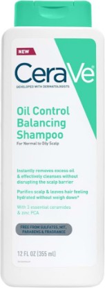 Picture of CeraVe Oil Control Shampoo, Clarifying Shampoo with Hyaluronic Acid, 12oz | Sulfate-Free Oily Hair Formula with Ceramides Deeply Purifies To Remove Excess Oil While Delivering Lightweight Hydration [Amazon-developed Certification] Compact by Design
