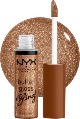 Picture of NYX PROFESSIONAL MAKEUP Butter Gloss Bling Lip Gloss, Non Sticky and Shiny Vegan Lip Makeup - Shimmer Down