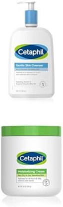 Picture of Cetaphil Face Wash, Hydrating Gentle Skin Cleanser for Dry to Normal Sensitive Skin, Fragrance Free 20 Oz + Cetaphil Body Moisturizer, Hydrating Moisturizing Cream for Dry to Very Dry Skin 20 Oz