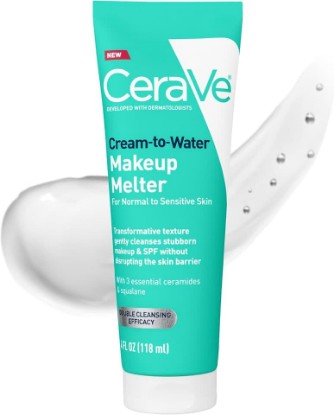 Picture of CeraVe Cream-to-Water Makeup Melter, Facial Cleanser for Makeup Removal,4oz | Melts Makeup and Cleanses with Squalane and Ceramides For Double Cleansing, Provides 48h Hydration, For Sensitive Skin
