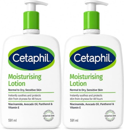 Picture of Cetaphil Moisturing Lotion, Dry to Normal Sensitive Skin, with Avocado Oil and Essential vitamins B5 & B3-20 fl oz, 2 Count