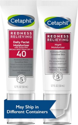 Picture of Cetaphil Redness Relieving Set, Night Moisturizer (1.7 oz) and Daily Facial Moisturizer SPF 40 (1.7 oz) For Redness Prone Skin