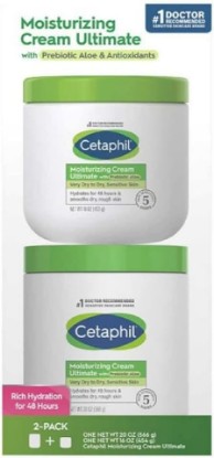 Picture of Cetaphil Moisturizing Cream Ultimate with Prebiotic Aloe, Very Dry to Dry Sensitive Skin, 2 Pack - 20 Ounce and 16 Ounce