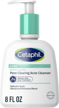 Picture of Cetaphil Gentle Clear Acne Foaming Face Wash, 2% Salicylic Acid, 8oz | 2% Salicylic Acid Cleanser, Clears Pores, Gentle On Sensitive Skin, Dermatologist Recommended, Pump Bottle