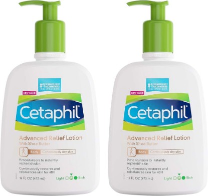 Picture of Cetaphil Advanced Relief Lotion with Shea Butter, 2 Pack - 16 oz, For Dry, Sensitive Skin, 48-Hr Moisture, Restores Skin Barrier, Fragrance Free, Dermatologist Recommended Sensitive Skincare Brand