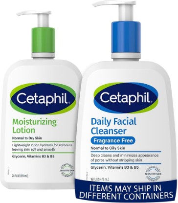 Picture of Cetaphil Body Moisturizer, Hydrating Moisturizing Lotion for All Skin Types, Suitable for Sensitive Skin, 20 oz+ Cetaphil Face Wash, Daily Facial Cleanser for Sensitive, Combination to Oily Skin,16 oz