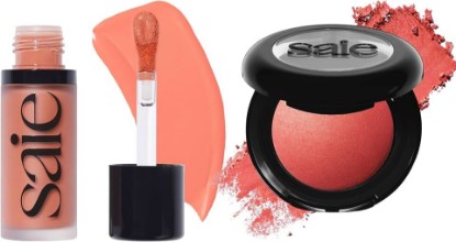 Picture of Saie Cheek Flush Duo - Dew Liquid Blush (.40 oz, Hottie), SuperSuede Baked Powder Blush (.01 oz, Stella) - Layerable, Skin-Nourishing Blushes for a Seamless Radiant Finish