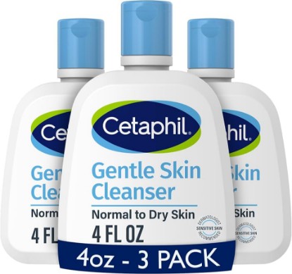 Picture of Cetaphil Gentle Cleanser, Hydrating Face Wash, Sensitive Skin, 4oz, 3ct | Fragrance-Free, Soap-Free, Non-Foaming Cleanser, Dry To Normal Skin, Dermatologist Recommended, 3-Pack Value