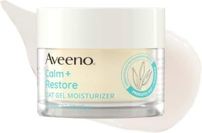 Picture of Aveeno Calm + Restore Oat Gel Face Moisturizer for Sensitive Skin, Fast-Absorbing & Lightweight Gel Moisturizer & Face Cream with Prebiotic Oat & Feverfew, Fragrance-Free & Hypoallergenic, 1.7 Fl Oz | For Sensitive Skin, Fast-Absorbing, Lightweight Gel Moisturizer & Face Cream, Prebiotic Oat & Feverfew, Hypoallergenic