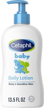 Picture of Cetaphil Baby Daily Lotion Organic Calendula Sensitive Skin 13.5 oz | Paraben & mineral oil free, Vitamin E, sweet almond oil, dermatologist tested, gentle for newborns & eczema-prone skin
