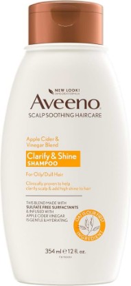 Picture of Aveeno Apple Cider Vinegar Clarifying Shampoo, Shine Enhancing, 12 fl oz