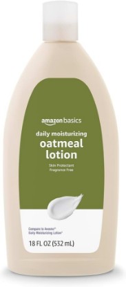 Picture of Amazon Basics Daily Moisturizing Oatmeal Body Lotion, Fragrance Free, Non-Greasy, Fast-Absorbing, Non-Comedogenic, Colloidal Oatmeal, Skin Protectant, 18 Fl Oz (Pack of 1) (Previously Solimo)