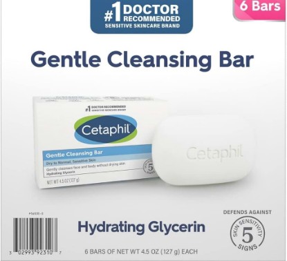 Picture of Cetaphil Gentle Cleansing Bar for Dry/Sensitive Skin 4.50 oz (Pack of 12)