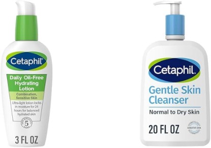 Picture of Cetaphil Daily Hydrating Lotion for Face, With Hyaluronic Acid, 3 fl oz Face Wash, Hydrating Gentle Skin Cleanser for Dry To Normal Sensitive Skin, 20oz, Fragrance Free