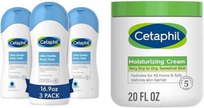 Picture of Cetaphil Ultra Gentle Body Wash, 16.9oz Pack of 3 - For Dry to Normal & Body Moisturizer, Hydrating Moisturizing Cream for Dry to Very Dry