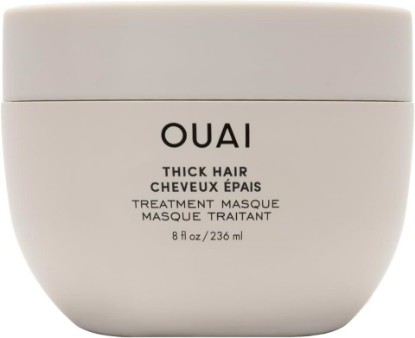 Picture of OUAI Thick Hair Mask - Deep Conditioning Hair Mask (8 Fl Oz) | With Almond Oil, Olive Oil & Hydrolyzed Keratin, Restores Damaged Strands, Phthalate & Paraben Free