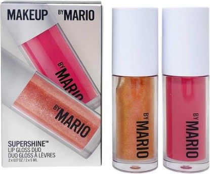 Picture of BY MARIO Makeup SuperShine Lip Gloss Duo Gift Set - Rose Gold and Rose Glaze (Full Size)