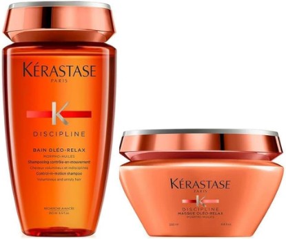 Picture of Kerastase Discipline Oleo-Relax Oil-infused Anti-Frizz Shampoo & Hair Mask Set For All Hair Types - Moisturizes and Detangles With Shorea butter and Coconut Oil