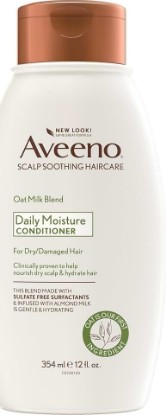 Picture of Aveeno Oat Milk Blend Moisturizing Conditioner, Ultra-Hydrating, for Dry, Damaged Hair, 12 fl oz [Amazon-developed Certification] Compact by Design