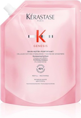 Picture of Kerastase Genesis Strengthening Nutri-Fortifiant Shampoo Refill Pouch - For Weak or Damaged Hair, Detangles & Hydrates, For Normal to Dry Hair, 16.9 Fl Oz