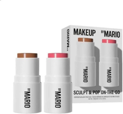 Picture of Makeup By Mario Sculpt & Pop On the Go Duo Contour and Blush Stick - Medium/Pale Petal - Warm Golden/Soft Pink