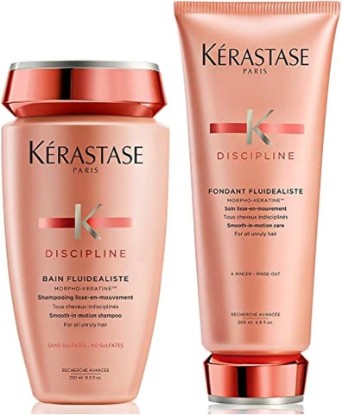 Picture of Kerastase Discipline Smoothing Anti-Frizz Shampoo & Conditioner Set For All Hair Types - Smooths and Controls Frizz With Morpho-Keratine